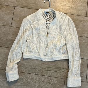 *SOLD* Free People Lace Zip Front Cropped Jacket. Size M, Excellent Condition